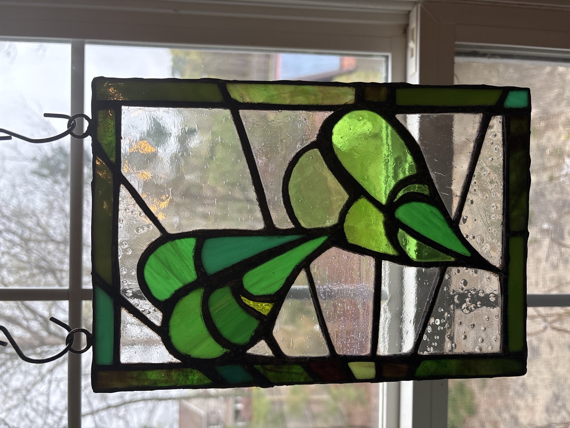 Stained glass philadendron leaves by Rained Glass
